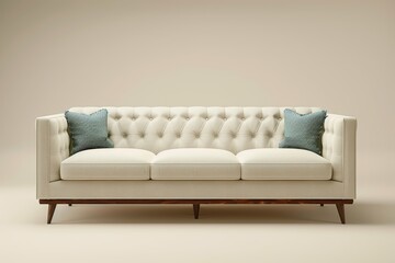 Fototapeta premium Modern sofa on light background, classic simplicity, nostalgic atmosphere