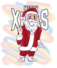 doodle pop art christmas background vector design