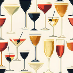 set of wine glasses ai generative 