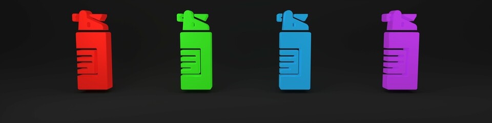 Colorful Weapons oil bottle icon isolated on black background. Weapon care. Minimalism concept. 3D render illustration