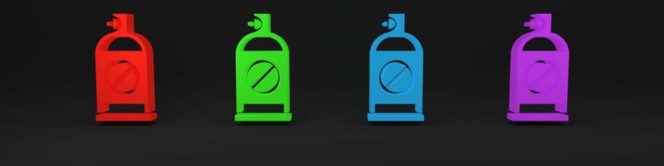 Colorful Spray against insects icon isolated on black background. Minimalism concept. 3D render illustration
