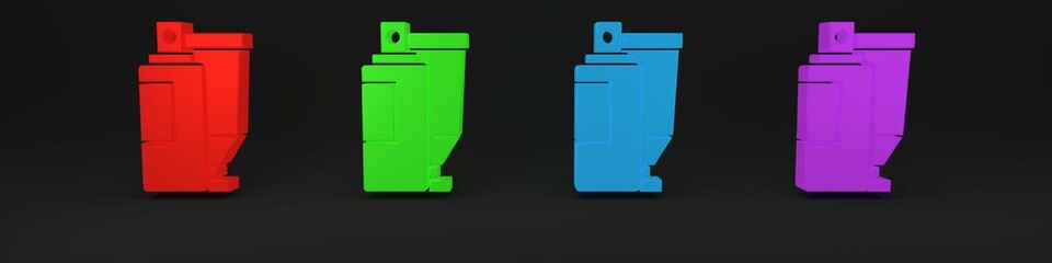 Colorful Cream or lotion cosmetic tube icon isolated on black background. Body care products for woman. Minimalism concept. 3D render illustration