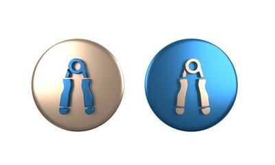 Colorful Sport expander icon isolated on white background. Sport equipment. Circle button. 3D render illustration