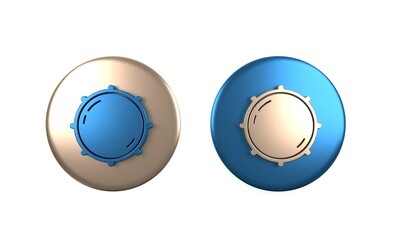 Colorful Dial knob level technology settings icon isolated on white background. Volume button, sound control, analog regulator. Circle button. 3D render illustration