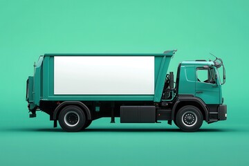 A orange dump truck with a white trailer