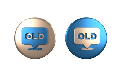 Colorful Nursing home building icon isolated on white background. Health care for old and sick people. Center for retired people. Circle button. 3D render illustration