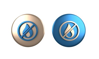 Colorful No fire icon isolated on white background. Fire prohibition and forbidden. Circle button. 3D render illustration