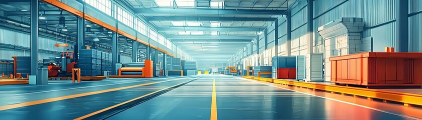 Obraz premium An advanced logistics facility where infrastructure optimization and intelligent machines come together to improve workflow and communication