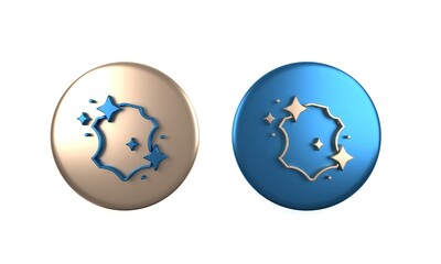 Colorful Leather icon isolated on white background. Circle button. 3D render illustration