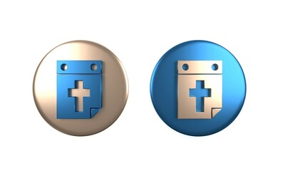 Obraz premium Colorful Calendar death icon isolated on white background. Circle button. 3D render illustration