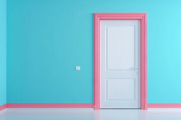 A door with a white sign on it is in a room with walls
