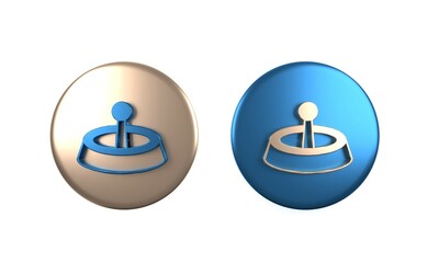 Colorful Casino roulette wheel icon isolated on white background. Circle button. 3D render illustration