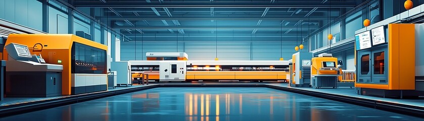 Obraz premium An automated facility featuring optimized infrastructure and machines designed to streamline communication and enhance workflow efficiency