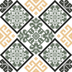 Earthy Toned Geometric Floral Pattern