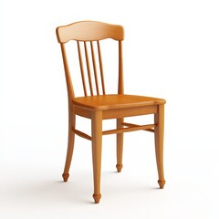 A wooden chair with a back and a wooden seat