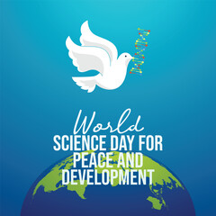 World Science Day for Peace and Development vector design template good for celebration usage. World Science Day for Peace and Development design. Flat design eps 10.