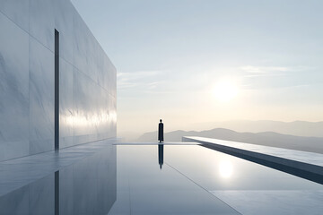 A minimalist concept design that conveys honor and dignity with clarity, emphasizing simplicity and elegance.