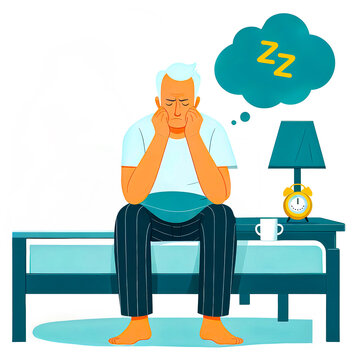 man sitting on bed dreaming of sleep clip art preview