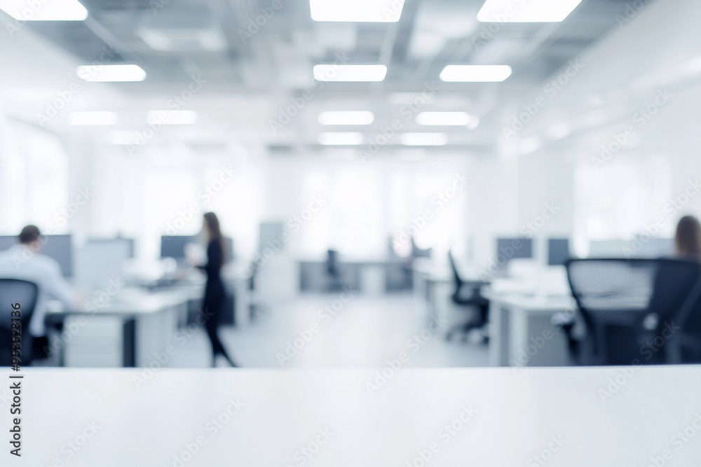Poster The modern office workspace is designed to foster a collaborative atmosphere that promotes teamwork and communication among employees while providing comfort and flexibility in a professional setting