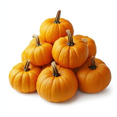 Obraz premium A pile of orange pumpkins with a white background