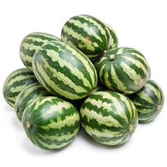 A pile of green watermelon