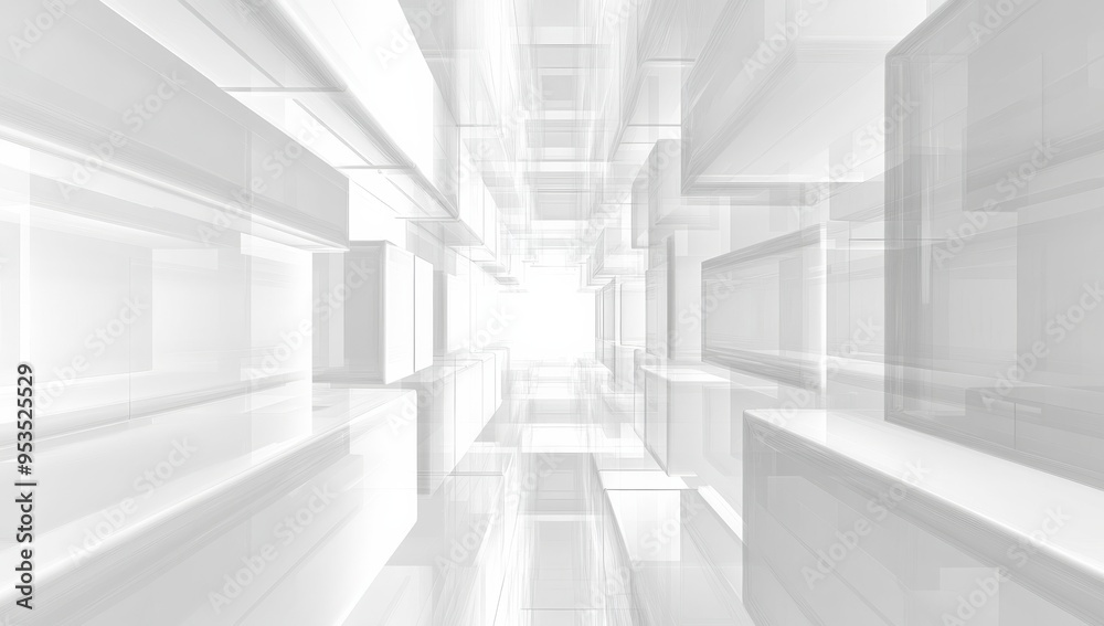 Aufkleber futuristic abstract business space design fuses modern aesthetics with functionality, promoting clar