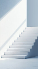 Obraz premium Ascend to Simplicity: A Minimalist Staircase bathed in Soft Light