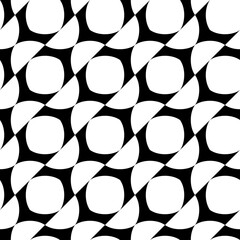 Seamless pattern with geometric motifs in black and white