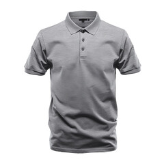 Men's gray t-shirt mockup on transparent background PNG