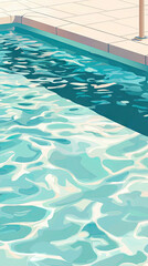 Obraz premium A Serene Escape: Tranquil Blue Water Shimmers in a Pool, Inviting Relaxation and Dreams of Summer Days.