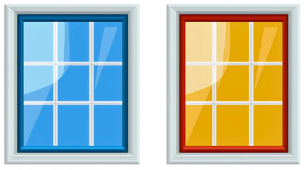 Isolated glass window icon with a simple frame design, perfect for architecture illustrations. House or home construction and interior views, ideal for web and graphic elements