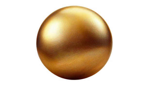 floated round yellow ball isolate on white background