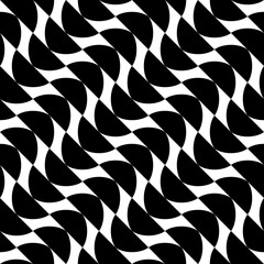 Seamless pattern with geometric motifs in black and white