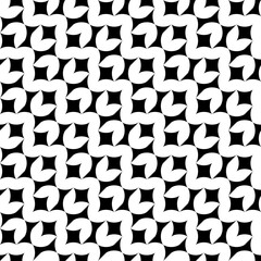 Seamless pattern with geometric motifs in black and white
