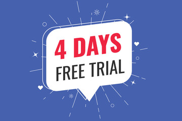 4 day free trial banner design. 4 days free banner background
