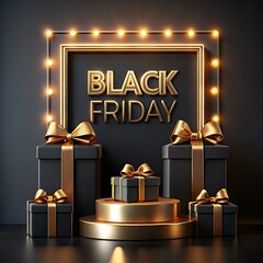Realistic 3d black friday background