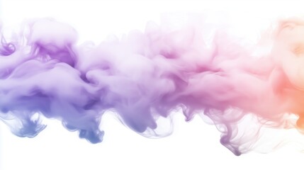 Fototapeta premium Colorful pastel smoke background with soft pink, purple, blue, and orange hues, creating a dreamy cloud of paint. This abstract banner captures the fluid movement of liquid ink in water, blending gent