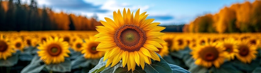 sunflower in the field of sunflowers