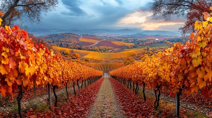 Naklejka premium autumn landscape way