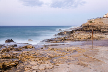 waves on the rocks