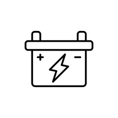 Accumulator outline icons, minimalist vector illustration ,simple transparent graphic element .Isolated on white background