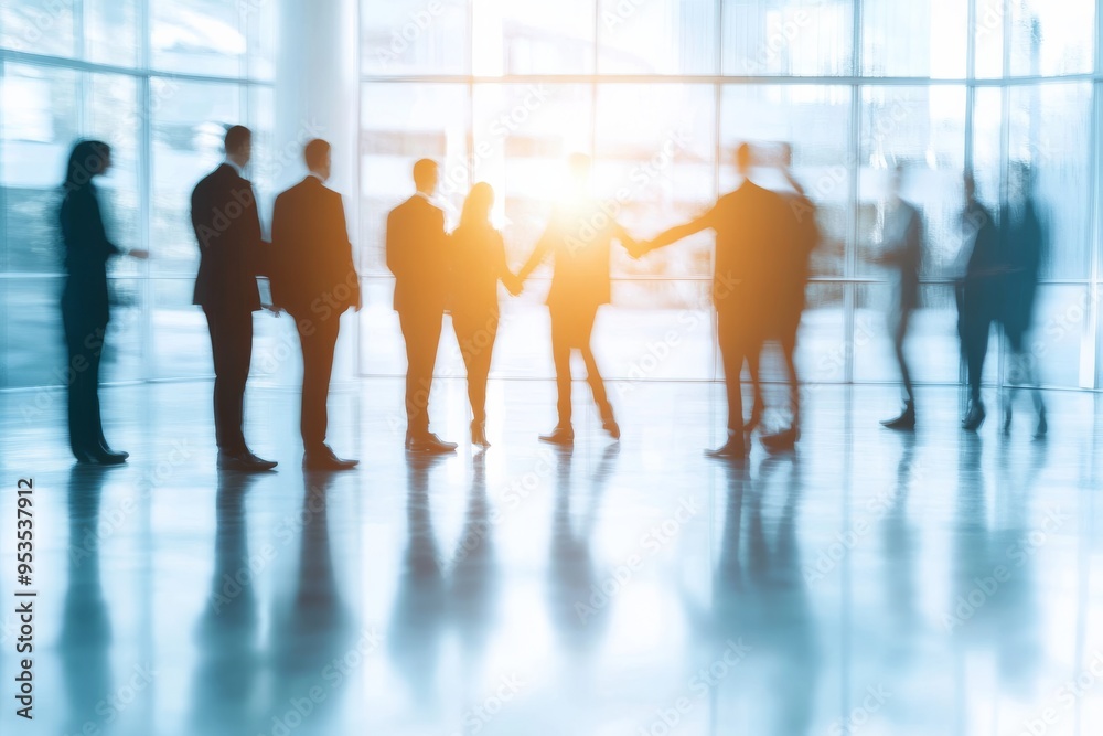 Aufkleber Join us for a dynamic and engaging business meeting and networking event hosted in a stylish and modern office space, designed to foster collaboration and communication among professionals