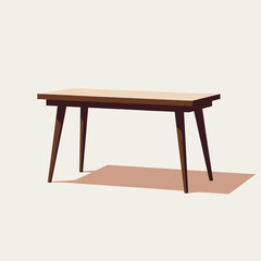 wooden table isolated on white