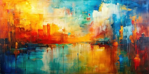 Abstract painting with multi-layered acrylic textures, abstract, painting, acrylic, texture, colorful, vibrant