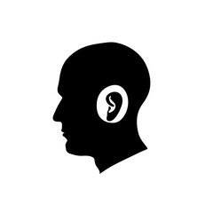 vector silhouette of a Audiology