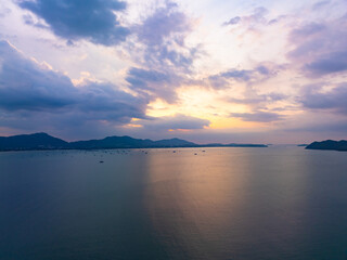 Sunset sky, Nature beautiful Light Sunset or sunrise over sea, Colorful dramatic majestic scenery sky,Amazing clouds and waves in sunset sky nature light cloud background