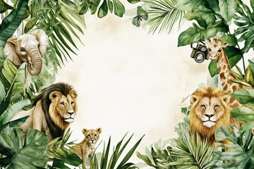 Jungle themed invitation template