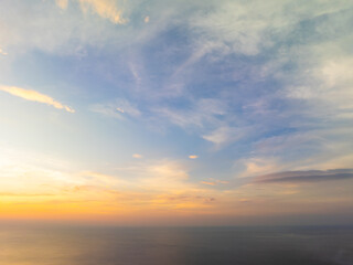 Fototapeta premium Sunset sky, Nature beautiful Light Sunset or sunrise over sea, Colorful dramatic majestic scenery sky,Amazing clouds and waves in sunset sky nature light cloud background