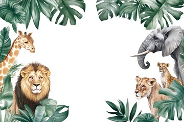 Jungle themed invitation template