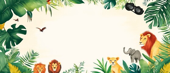 Fototapeta premium Jungle themed invitation template